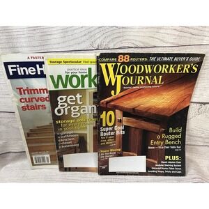 3 Woodworking Magazines-Woodworkers Journal, Workbench, Fine Homebuilding